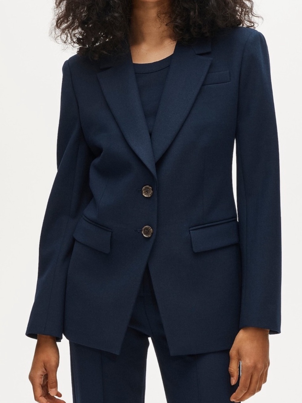 J Crew Madelyn Blazer in Four-Season Stretch in Navy Blue | 4